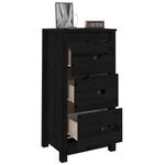 vidaXL Buffets 2 Pièces noir 40x35x80 cm bois massif de pin
