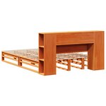 vidaXL Lit bibliothèque sans matelas cire marron 120x190cm bois massif