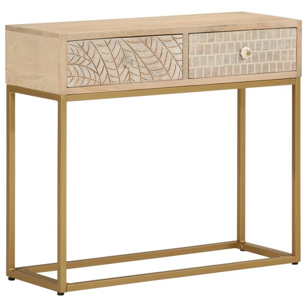 vidaXL Table console 90x30x76 cm bois massif de manguier et fer