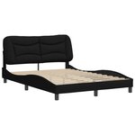 vidaXL Cadre de lit sans matelas noir 140x200 cm tissu