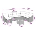 vidaXL Ensemble de canapé de jardin 9 Pièces gris et bleu marine