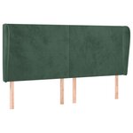 vidaXL Tête de lit avec oreilles Vert foncé 183x23x118/128 cm Velours