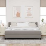 vidaXL Lit à ressorts avec matelas Taupe 200 x 180 cm Polyester