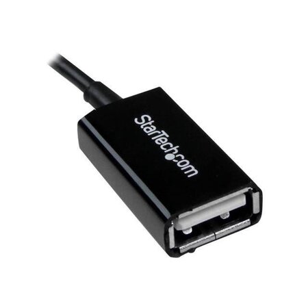 Câble adaptateur Micro USB a USB Host OTG de 12 cm - Adaptateur Micro USB vers USB host OTG de 12 cm - M/F - Noir - UUSBOTG