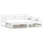 vidaXL Lit coulissant Blanc Bois de pin massif 2x(90x200) cm