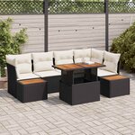vidaXL Ensemble de canapé de jardin 10 Pièces Noir Poly rotin