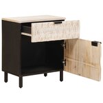 vidaXL Cabinet de chevet Blanc 50 x 33 x 60 cm Bois de mangue massif