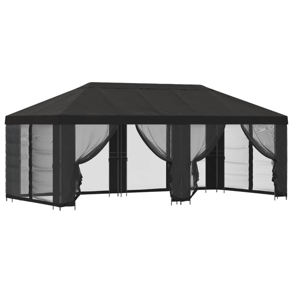 vidaXL Gazebo avec murs latéraux 6 x 3 m Anthracite Polyester et Acier