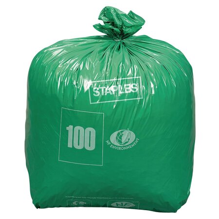 Carton de 200 sacs poubelle Ecologique  100 L Vert (Carton de 200 sacs)