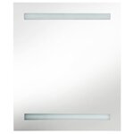 vidaXL Armoire de salle de bain à miroir LED noir 50x14x60 cm