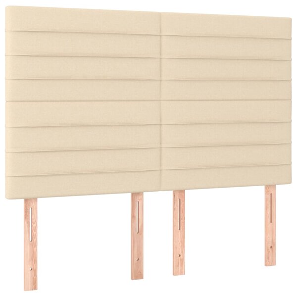 vidaXL Têtes de lit 4 Pièces Crème 72x5x78/88 cm Tissu