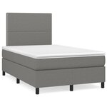 vidaXL Sommier à lattes de lit matelas LED gris foncé 120x190 cm tissu