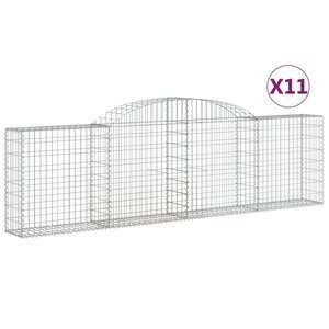 vidaXL Paniers à gabions arqués 11 Pièces 300x30x80/100 cm fer galvanisé