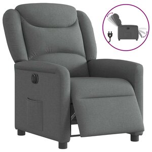 vidaXL Fauteuil inclinable électrique Gris foncé Tissu
