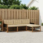 vidaXL Ensemble de canapés d'extérieur 4 pc Naturel et Beige