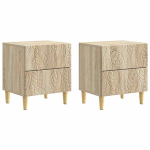 vidaXL Table de chevet 2 Pièces Chêne Sonoma 43 x 34 5 x 48 cm