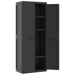 vidaXL Armoire de rangement d'extérieur noir 65x37x165 cm PP