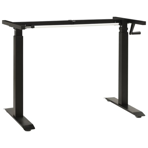 Cadre de Bureau table poste de travail meuble d'ordinateur informatique étude en hauteur réglable avec manivelle manuel noir 02_0023977