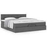 VidaXL Cadre de lit ottoman avec matelas gris foncé 200x200 cm tissu