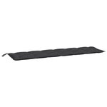 vidaXL Coussins de banc jardin lot de 2 noir 200x50x7 cm tissu Oxford