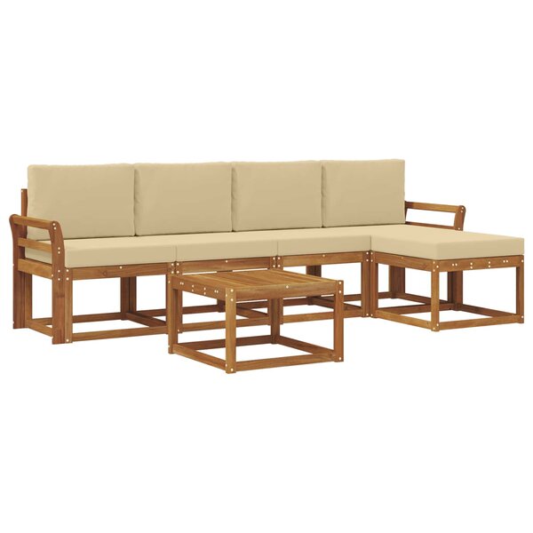 vidaXL Ensemble de canapés d'extérieur 6 Pièces Naturel et Beige