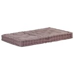 vidaXL Coussins de plancher de palette 2 Pièces Coton Taupe