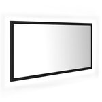 vidaXL Miroir à LED de salle de bain Noir 90x8 5x37 cm Acrylique
