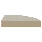 vidaXL Étagère d'angle murale Chêne et blanc 25x25x3 8 cm MDF