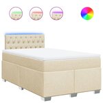 vidaXL Sommier à lattes de lit avec matelas Crème 120x200 cm Tissu