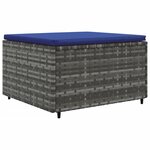 vidaXL Salon de jardin 6 Pièces avec coussins Gris Résine tressée