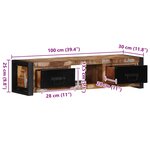 vidaXL Meuble TV 100x30x25 cm Bois de récupération solide