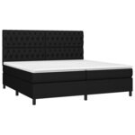 vidaXL Sommier à lattes de lit et matelas et LED Noir 200x200 cm Tissu