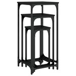 vidaXL Tables d’appoint gigognes 3 Pièces noir bois d'ingénierie