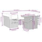 vidaXL Salon de jardin avec coussins 7 Pièces beige résine tressée