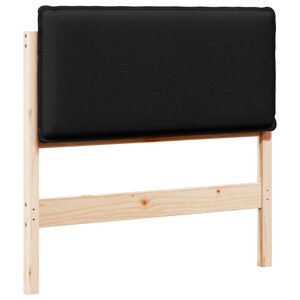 vidaXL Tête de lit capitonnée Naturel et Noir 100 cm Pin massif