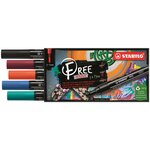 Etui carton 5 marqueurs pointe moyenne FREE acrylic T300 Set 2 'Urban' STABILO