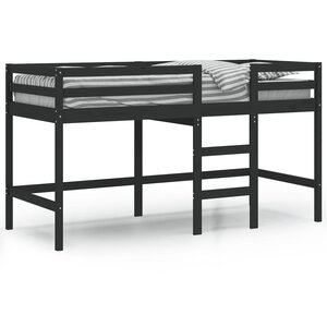vidaXL Lit mezzanine d'enfants sans matelas avec échelle noir 90x200cm