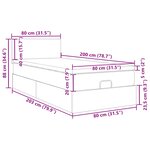 vidaXL Cadre de lit ottoman avec matelas gris foncé 80x200 cm tissu