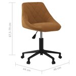 vidaXL Chaise pivotante de bureau Marron Velours