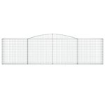 vidaXL Paniers à gabions arqués 9 Pièces 400x30x100/120 cm Fer galvanisé