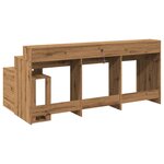 vidaXL Bureau avec lumières LED chêne artisanal bois d'ingénierie