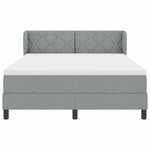 vidaXL Lit à ressorts avec matelas Gris clair 160 x 200 cm tissu