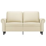 vidaXL Canapé à 2 places Crème 120 cm Similicuir