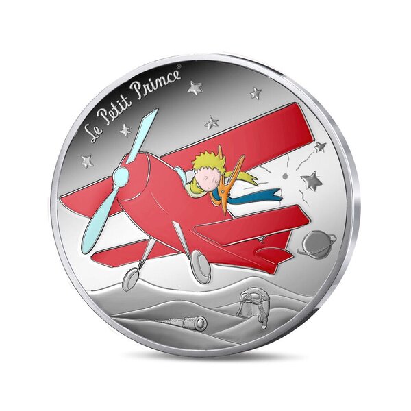 Le Petit Prince  Monnaie de 10€ Argent BE avion