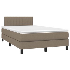 vidaXL Sommier à lattes de lit avec matelas taupe 120x190 cm tissu