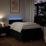 vidaXL Sommier à lattes de lit avec matelas noir 120x190 cm tissu