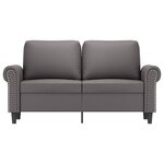 vidaXL Canapé à 2 places Gris 120 cm Similicuir