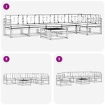 vidaXL Ensemble de canapés d'extérieur 7 Pièces Blanc et Beige