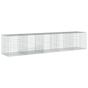 vidaXL Panier gabion avec couvercle 500x100x100 cm fer galvanisé