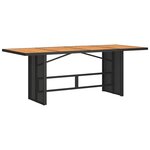 vidaXL Table de jardin et dessus en bois d'acacia noir résine tressée